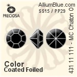 Preciosa MC Chaton OPTIMA (431 11 111) SS15 / PP29 - Color (Coated) With Golden Foiling
