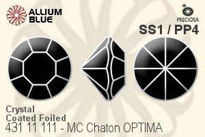 Preciosa MC Chaton OPTIMA (431 11 111) SS1 / PP4 - Crystal Effect With Golden Foiling