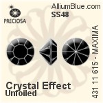 Preciosa MC Chaton MAXIMA (431 11 615) SS48 - Crystal Effect Unfoiled