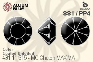 Preciosa MC Chaton MAXIMA (431 11 615) SS1 / PP4 - Color (Coated) Unfoiled