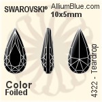 Swarovski Flame Flat Back No-Hotfix (2205) 7.5mm - Crystal Effect With Platinum Foiling