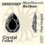 施华洛世奇 梨形 花式石 (4327) 30x20mm - 白色（半涂层） 无水银底