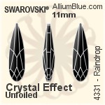 Swarovski Raindrop Fancy Stone (4331) 11mm - Crystal Effect With Platinum Foiling
