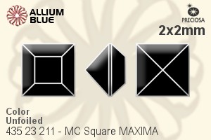 寶仕奧莎 機切正方形 MAXIMA 美飾瑪 花式石 (435 23 211) 2x2mm - 顏色 無水銀底