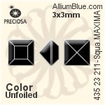 Preciosa MC Square MAXIMA Fancy Stone (435 23 211) 3x3mm - Color (Coated) Unfoiled