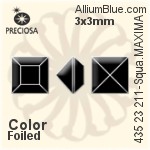 Preciosa MC Square MAXIMA Fancy Stone (435 23 211) 3x3mm - Color Unfoiled