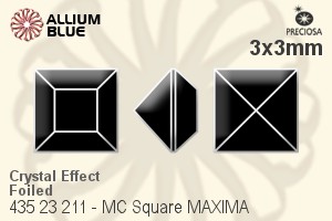 PRECIOSA Square MXM 3x3 crystal DF Vel