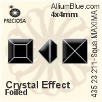 Preciosa MC Square MAXIMA Fancy Stone (435 23 211) 1.5x1.5mm - Crystal Effect With Dura™ Foiling
