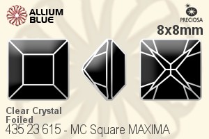 PRECIOSA Square MXM 8x8 crystal DF