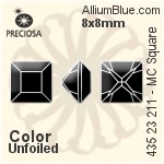 Preciosa MC Square MAXIMA Fancy Stone (435 23 615) 6x6mm - Crystal Effect With Dura™ Foiling