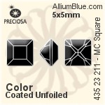 Preciosa MC Square MAXIMA Fancy Stone (435 23 615) 6x6mm - Color Unfoiled