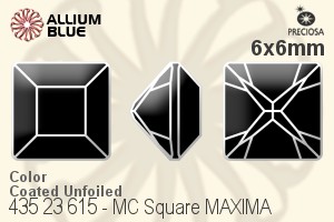 寶仕奧莎 機切正方形 MAXIMA 美飾瑪 花式石 (435 23 615) 6x6mm - 顏色（塗層） 無水銀底