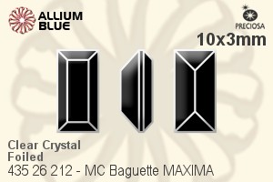 Preciosa MC Baguette MAXIMA Fancy Stone (435 26 212) 10x3mm - Clear Crystal With Dura™ Foiling