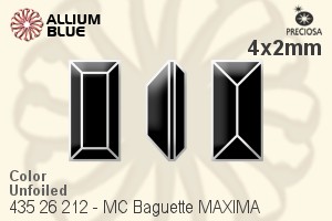 Preciosa MC Baguette MAXIMA Fancy Stone (435 26 212) 4x2mm - Color Unfoiled