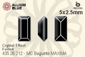 Preciosa MC Baguette MAXIMA Fancy Stone (435 26 212) 5x2.5mm - Crystal Effect With Dura™ Foiling
