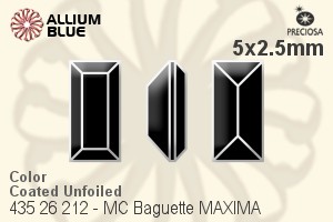 Preciosa MC Baguette MAXIMA Fancy Stone (435 26 212) 5x2.5mm - Color (Coated) Unfoiled