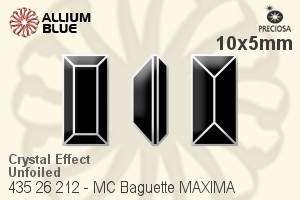 Preciosa MC Baguette MAXIMA Fancy Stone (435 26 212) 10x5mm - Crystal Effect Unfoiled