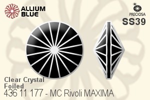 Preciosa MC Rivoli MAXIMA (436 11 177) SS39 - Clear Crystal With Dura™ Foiling