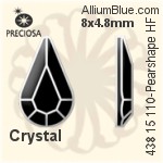 Preciosa プレシオサ MC マシーンカットPearshape Flat-Back Hot-Fix Stone (438 15 110) 6x3.6mm - クリスタル