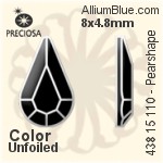 Preciosa MC Pearshape Flat-Back Stone (438 15 110) 6x3.6mm - Clear Crystal With Dura™ Foiling