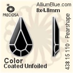 Preciosa MC Pearshape Flat-Back Stone (438 15 110) 8x4.8mm - Color (Coated) Unfoiled