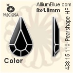 Preciosa プレシオサ MC マシーンカットPearshape Flat-Back Hot-Fix Stone (438 15 110) 10x6mm - クリスタル エフェクト