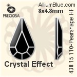 Preciosa MC Pearshape Flat-Back Hot-Fix Stone (438 15 110) 8x4.8mm - Crystal Effect