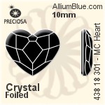 寶仕奧莎 機切心形 平底石 (438 18 301) 6mm - 白色（鍍膜） DURA™耐用金屬箔底