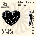 Preciosa MC Heart Flat-Back Stone (438 18 301) 14mm - Clear Crystal With Dura™ Foiling