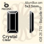 Preciosa MC Baquette Flat-Back Hot-Fix Stone (438 26 210) 4x2mm - Color (Coated)