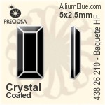 Preciosa MC Baquette Flat-Back Hot-Fix Stone (438 26 210) 5x2.5mm - Clear Crystal