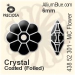 寶仕奧莎 機切Flower 301 手縫石 (438 52 301) 6mm - 白色（鍍膜） 銀箔底