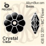 寶仕奧莎 機切Flower 301 手縫石 (438 52 301) 10mm - 透明白色 銀箔底