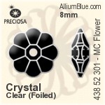 寶仕奧莎 機切Flower 301 手縫石 (438 52 301) 8mm - 透明白色 無水銀底