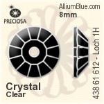 Preciosa MC Loch Rose VIVA 1H Sew-on Stone (438 61 612) 8mm - Clear Crystal