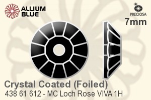 Preciosa MC Loch Rose VIVA 1H Sew-on Stone (438 61 612) 7mm - Crystal Effect With Silver Foiling