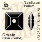宝仕奥莎 机切正方形 301 手缝石 (438 73 301) 6x6mm - 透明白色 银箔底