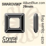 施華洛世奇 正方形 Ring 花式石 (4439) 20mm - 白色（半塗層） 無水銀底