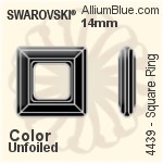 施華洛世奇 正方形 Ring 花式石 (4439) 14mm - 白色（半塗層） 無水銀底