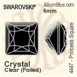 Swarovski Princess Square Fancy Stone (4447) 8mm - Crystal Effect With Platinum Foiling