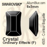 Swarovski Contour Baguette Fancy Stone (4505) 8x5mm - Crystal Effect With Platinum Foiling