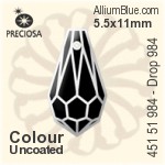 Preciosa MC Drop 984 Pendant (451 51 984) 6.5x13mm - Clear Crystal