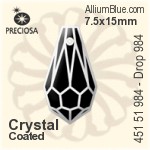 Preciosa MC Drop 984 Pendant (451 51 984) 9x18mm - Clear Crystal