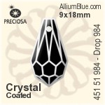 Preciosa MC Drop 984 Pendant (451 51 984) 6.5x13mm - Colour (Uncoated)