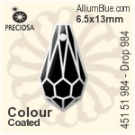 Preciosa プレシオサ MC マシーンカットDrop 984 ペンダント (451 51 984) 6.5x13mm - カラー（コーティング）
