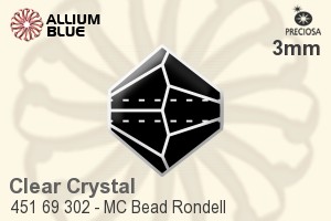 Preciosa MC Bead Rondell (451 69 302) 2.4x3mm - Clear Crystal