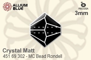 Preciosa MC Bead Rondell (451 69 302) 2.4x3mm - Crystal (Surface Effect)