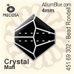 Preciosa MC Bead Rondell (451 69 302) 3.6x4mm - Crystal (Surface Effect)