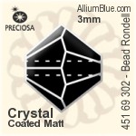 Preciosa MC Bead Rondell (451 69 302) 3mm - Crystal (Matt)