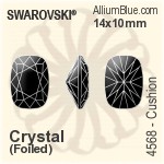 施華洛世奇XILION施亮正方形 花式石 (4428) 4mm - 透明白色 白金水銀底